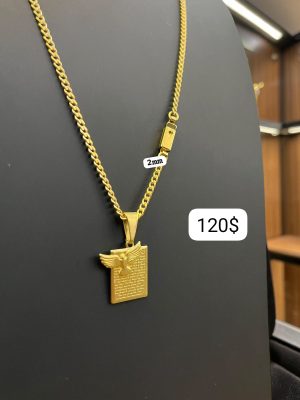 Corrente Veneziana Nobre com Pingente Cruz Sagrada Cravejada