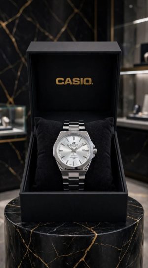 Relógio Casio Edifice Sapphire Gold Dial Branco