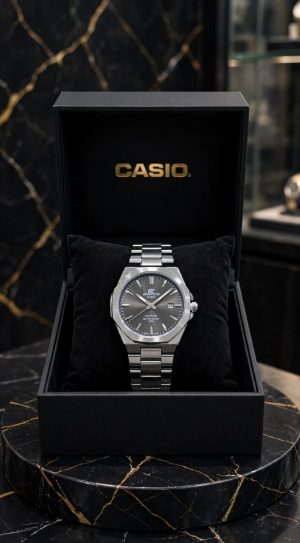 Relógio Casio Edifice Sapphire Octagon Black Full Steel